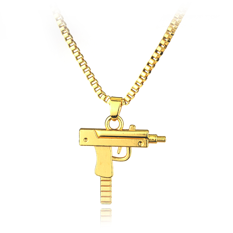 Trendy Uzi Gun Shaped Pendant  - مراجعة Hip Hop Chain Necklace وسعره