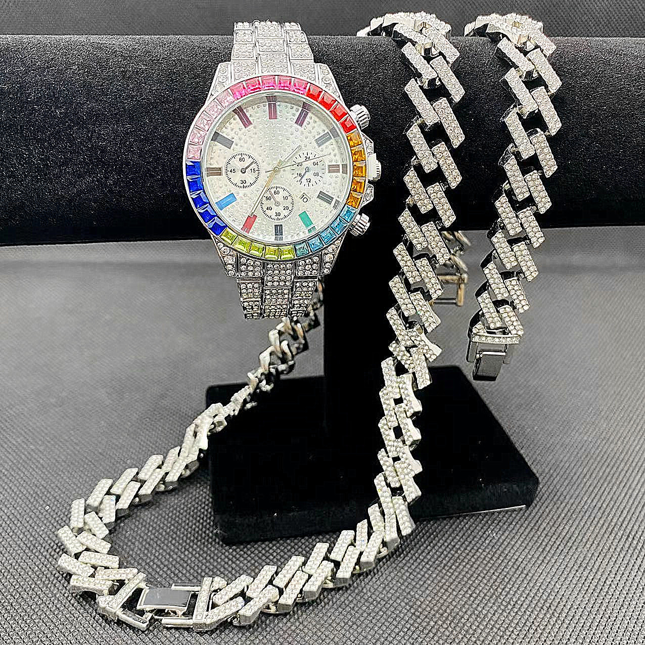 3PCS Hip Hop Mens Women Jewelr - مراجعة Best Jewelry Watches Women وسعره