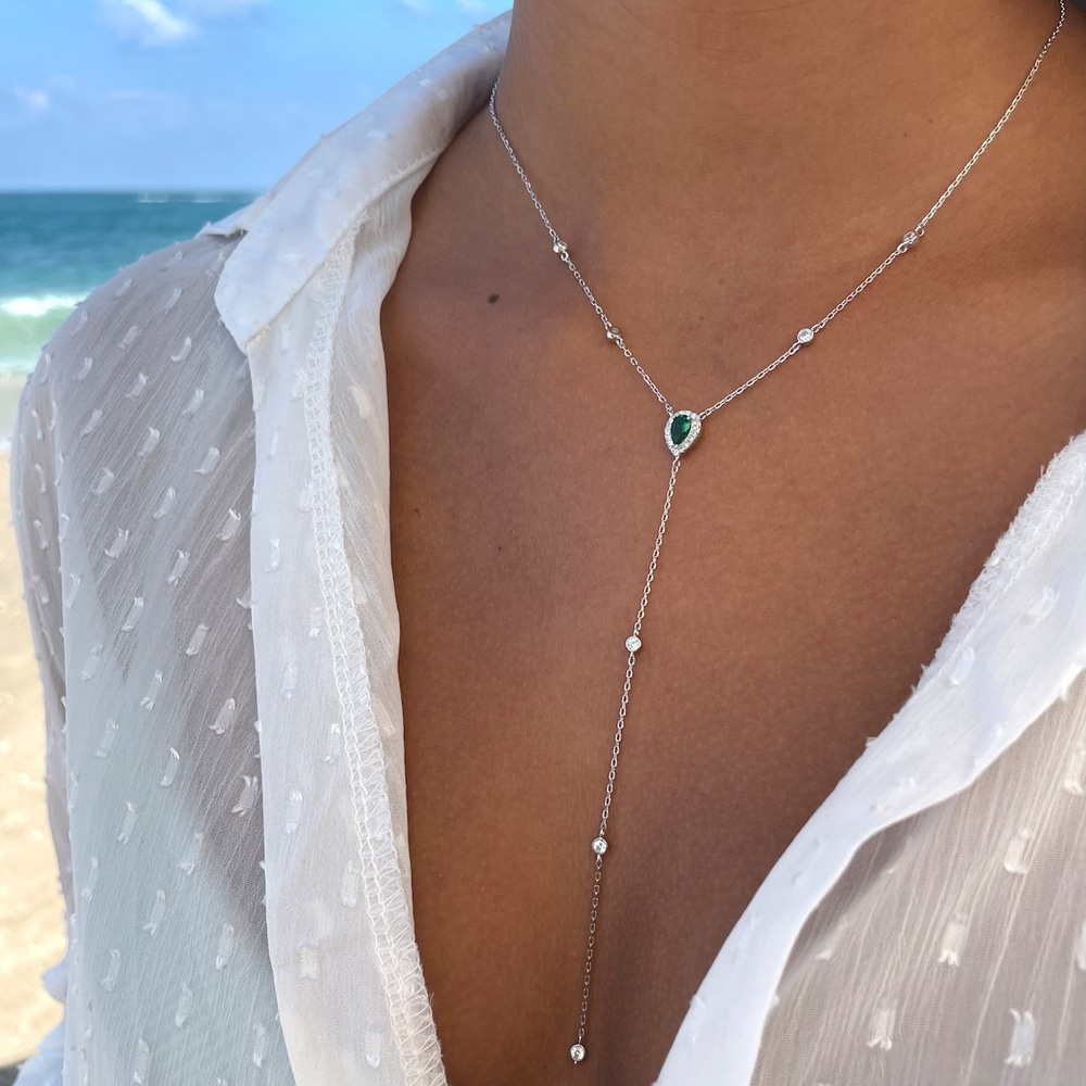 Stonefans Emerald Green Teardr - مراجعة Crystal Choker Necklace وسعره