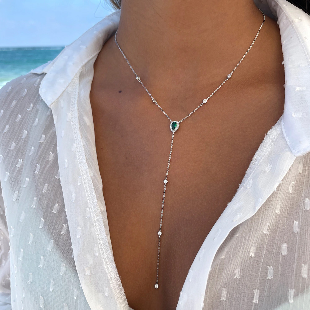 Stonefans Emerald Green Teardr - مراجعة Crystal Choker Necklace وسعره
