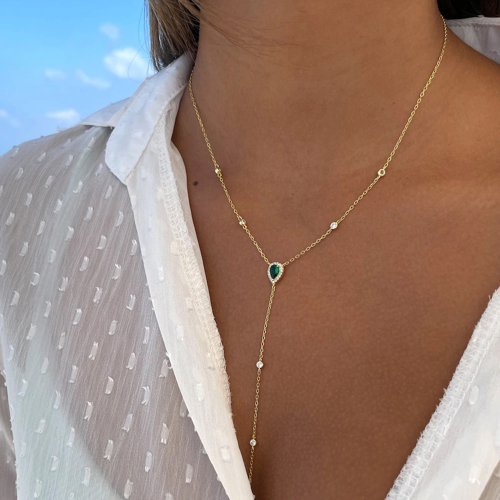 Stonefans Emerald Green Teardr - مراجعة Crystal Choker Necklace وسعره