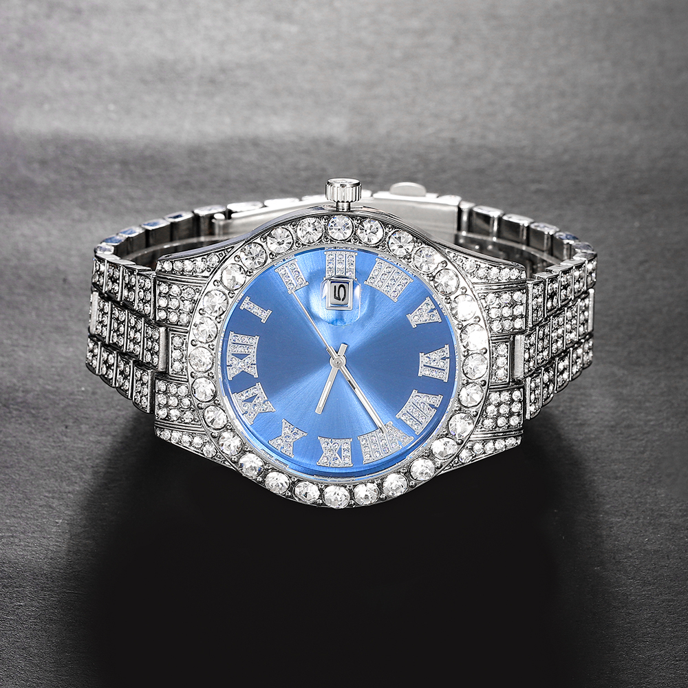 New Punk Men Watch Iced Out Di - مراجعة Jewelry Watches Men وسعره