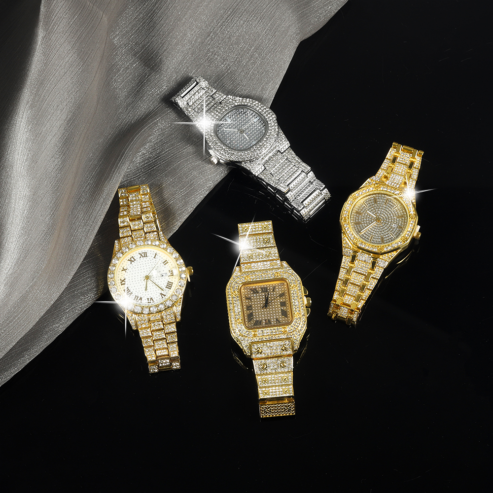 New Punk Men Watch Iced Out Di - مراجعة Jewelry Watches Men وسعره