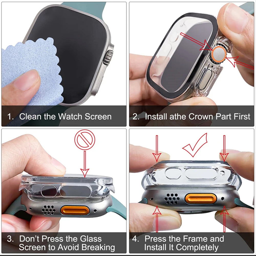 Glass+case For Apple Watch Ult - مراجعة Jewelry Smart Watches وسعره