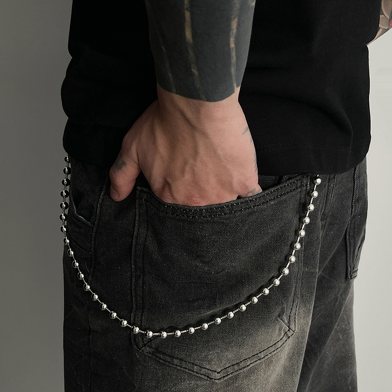 Punk Personalized Jeans Pants  - مراجعة Hip Hop Chain Necklace وسعره