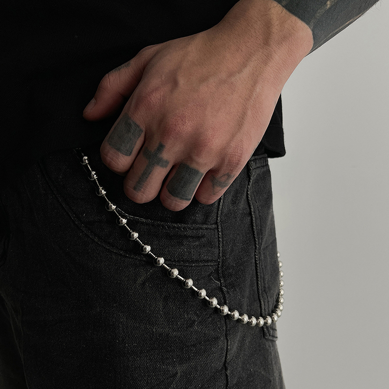 Punk Personalized Jeans Pants  - مراجعة Hip Hop Chain Necklace وسعره